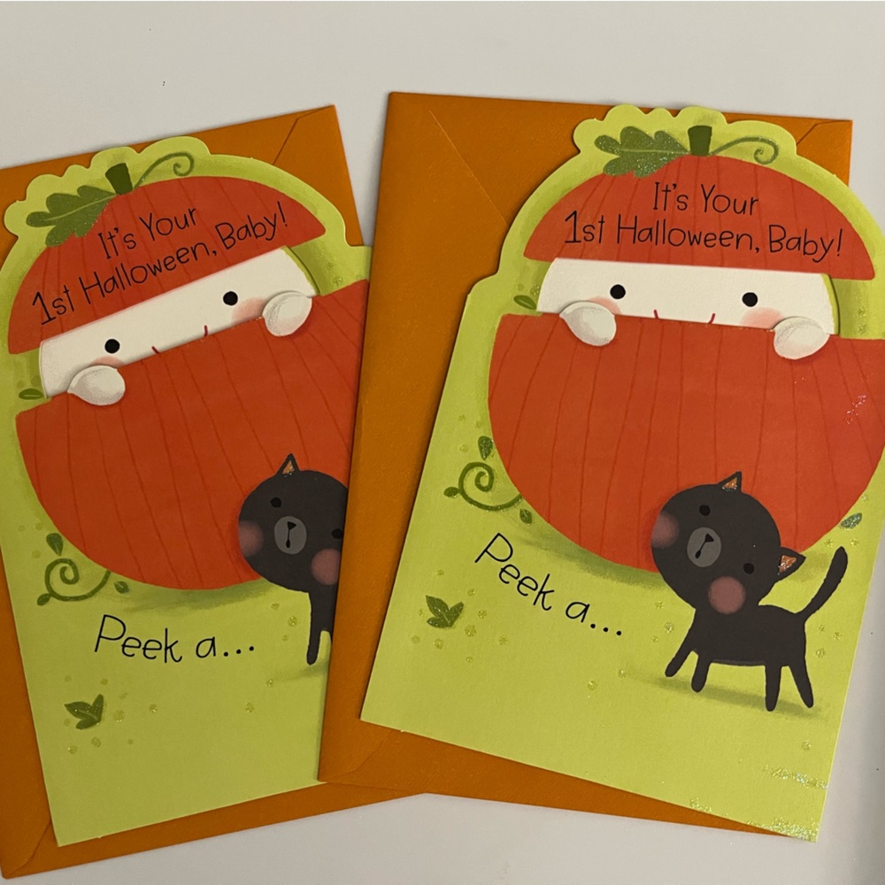 Halloween Greeting Card Baby First Halloween bundle of 2 with envelopes NEW🎃🎃
